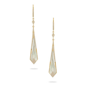 DIAMOND EARRING WITH WHITE MOTHER OF PEARL