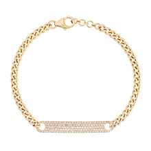 Load image into Gallery viewer, CUBAN BRACELET WITH YELLOW GOLD DIAMOND LINK BRACELET
