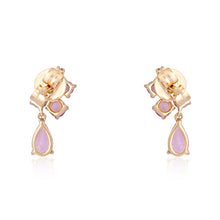 Load image into Gallery viewer, PINK SAPPHIRE PEAR &amp; DIAMOND EARRINGS