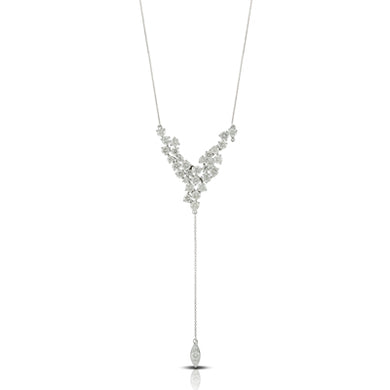 CLUSTER DIAMOND LARIAT NECKLACE - MICHAEL K. JEWELERS