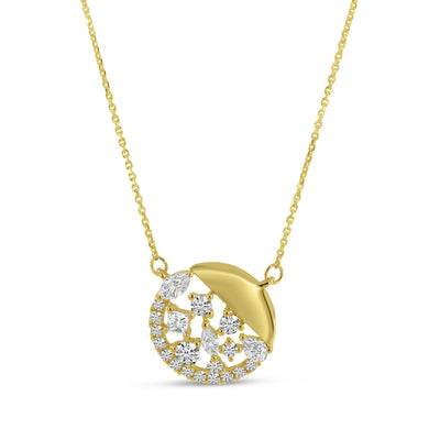 DIAMOND CLUSTER CIRCLE NECKLACE - MICHAEL K. JEWELERS