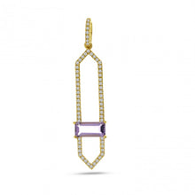 Load image into Gallery viewer, EMERALD CUT AMETHYST ON GEOMETRIC DIAMOND PENDANT - MICHAEL K. JEWELERS