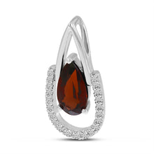 Load image into Gallery viewer, DIAMOND AND PEAR SHAPE RED GARNET PENDANT - MICHAEL K. JEWELERS