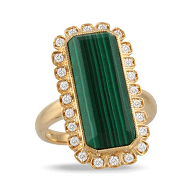 VERDE DIAMOND RING WITH MALACHITE - MICHAEL K. JEWELERS