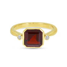 Load image into Gallery viewer, GARNET SQUARE DIAMOND RING