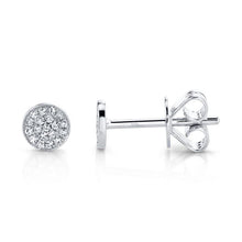 Load image into Gallery viewer, WHITE GOLD DIAMOND PAVE STUD EARRING - MICHAEL K. JEWELERS