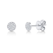 Load image into Gallery viewer, WHITE GOLD DIAMOND PAVE STUD EARRING - MICHAEL K. JEWELERS
