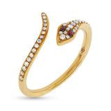 DIAMOND AND RUBY SNAKE RING