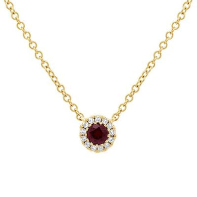 DIAMOND AND RED GARNET NECKLACE