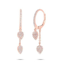 Load image into Gallery viewer, PEAR SHAPED DANGLY HOOP DIAMOND EARRING