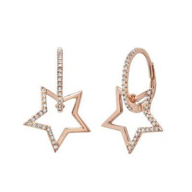 HUGGIE EARRING WITH DIAMOND STAR - MICHAEL K. JEWELERS