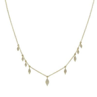 DIAMOND SHAPED PAVE DROP NECKLACE - MICHAEL K. JEWELERS