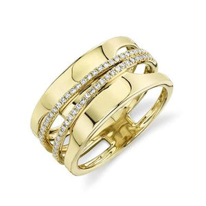 MODERN GOLD AND DIAMOND RING