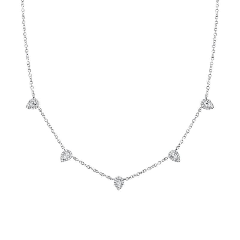 FIVE PEAR SHAPED NECKLACE - MICHAEL K. JEWELERS