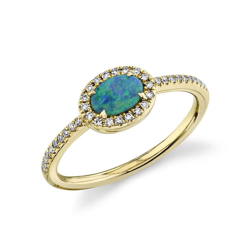 DIAMOND AND OPAL RING