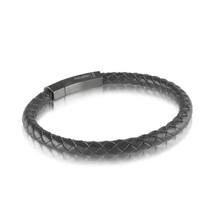 Load image into Gallery viewer, GREY LEATHER BRACELET - MICHAEL K. JEWELERS