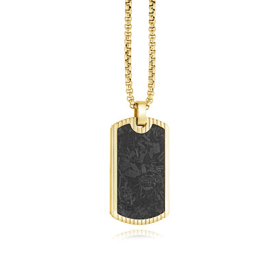 GOLD BEADED EDGE DOG TAG NECKLACE - MICHAEL K. JEWELERS