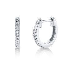Load image into Gallery viewer, WHITE GOLD DIAMOND HOOP EARRING - MICHAEL K. JEWELERS