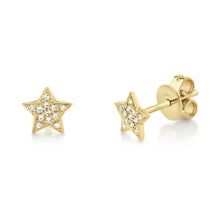 Load image into Gallery viewer, YELLOW GOLD DIAMOND STAR EARRING - MICHAEL K. JEWELERS