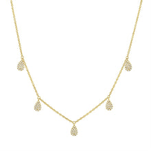 Load image into Gallery viewer, TEARDROP GOLD DIAMOND PAVE NECKLACE - MICHAEL K. JEWELERS