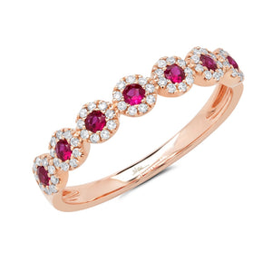 DIAMOND AND RUBY ROSE GOLD RING - MICHAEL K. JEWELERS