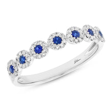 Load image into Gallery viewer, DIAMOND AND SAPPHIRE WHITE GOLD BAND - MICHAEL K. JEWELERS
