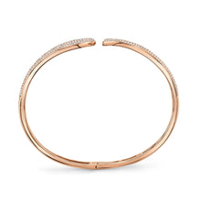 Load image into Gallery viewer, ROSE GOLD DIAMOND PAVE OPEN BANGLE - MICHAEL K. JEWELERS