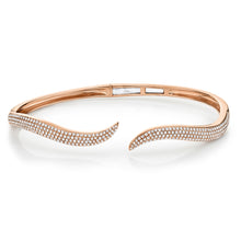 Load image into Gallery viewer, ROSE GOLD DIAMOND PAVE OPEN BANGLE - MICHAEL K. JEWELERS