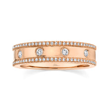 Load image into Gallery viewer, WIDE ROSE GOLD DIAMOND RING - MICHAEL K. JEWELERS