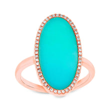 Load image into Gallery viewer, OVAL DIAMOND AND COMPOSITE TURQUOISE RING - MICHAEL K. JEWELERS