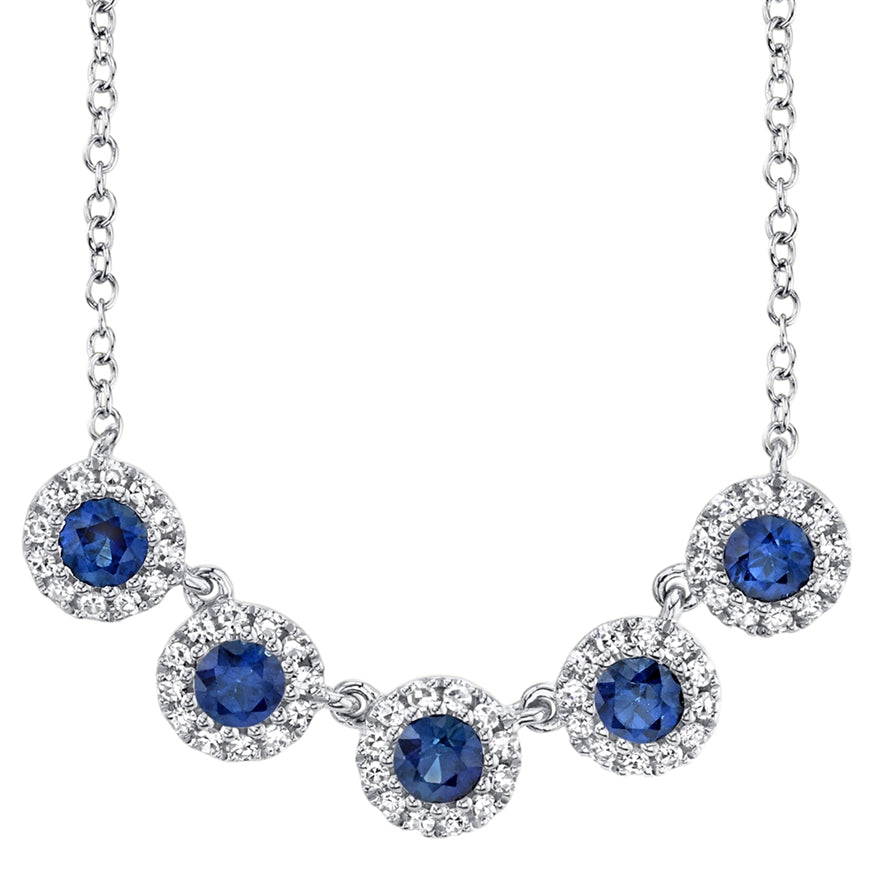 DIAMOND AND BLUE SAPPHIRE NECKLACE | MICHAEL K. JEWELERS