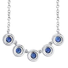 Load image into Gallery viewer, DIAMOND AND BLUE SAPPHIRE NECKLACE - MICHAEL K. JEWELERS