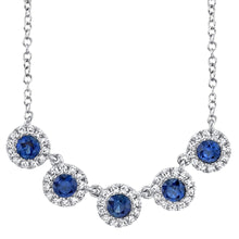 Load image into Gallery viewer, DIAMOND AND BLUE SAPPHIRE NECKLACE - MICHAEL K. JEWELERS