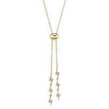 Load image into Gallery viewer, YELLOW GOLD DIAMOND LIGHTNING BOLO NECKLACE - MICHAEL K. JEWELERS