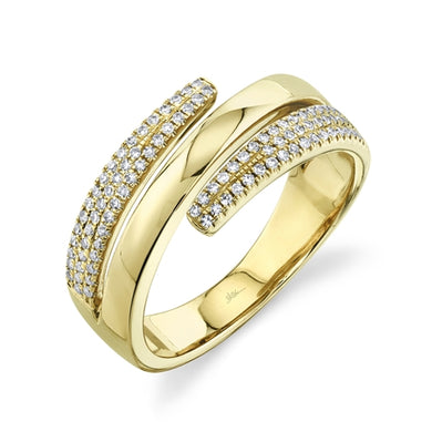YELLOW GOLD DIAMOND PAVE RING - MICHAEL K. JEWELERS