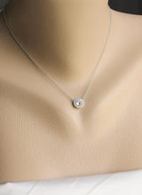 Load image into Gallery viewer, SOLITARE HALO DIAMOND NECKLACE - MICHAEL K. JEWELERS