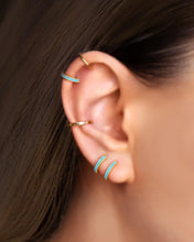 Load image into Gallery viewer, TURQUOISE HUGGIE EARRING