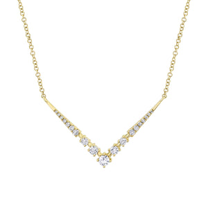 V SHAPE DIAMOND NECKLACE - MICHAEL K. JEWELERS