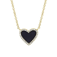 Load image into Gallery viewer, BLACK ONYX DIAMOND HEART NECKLACE - MICHAEL K. JEWELERS