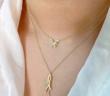 Load image into Gallery viewer, FEATHER DIAMOND NECKLACE
